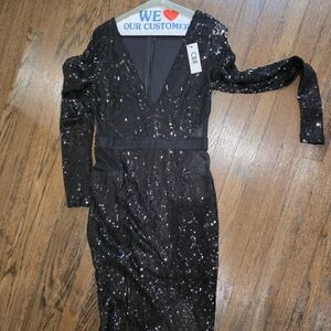 CBR Black Sequin Evening Dress